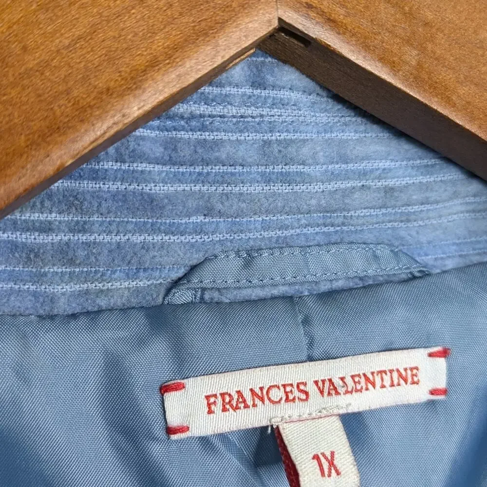Frances Valentine Corduroy Barn Coat Field Long Jacket 1X Swing Lined Preppy